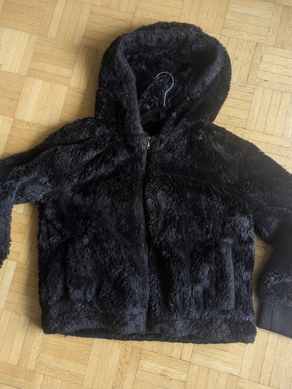 Women's Zoo York Y2K Black Faux Fur Hooded Jacket